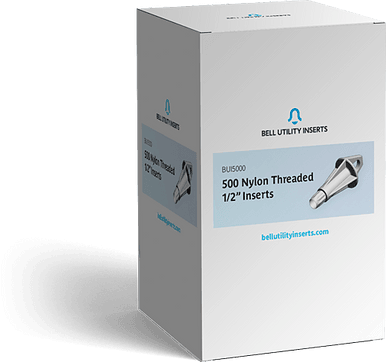 Box of 500 Nylon Threaded ½” Inserts